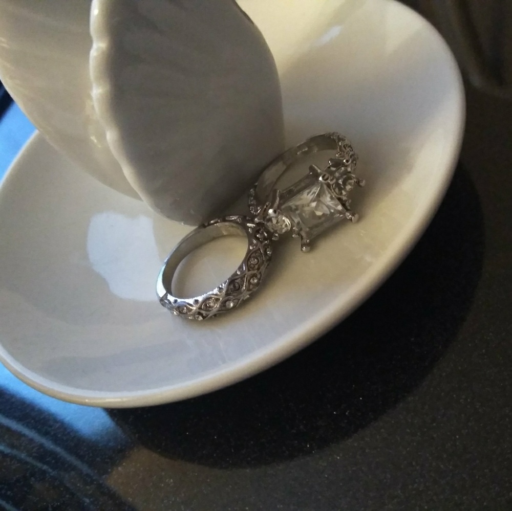 Princess S925 cut vacation wedding set - Picture 3 of 6